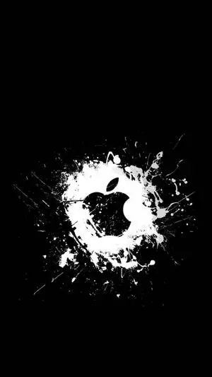 White Splash Black Apple Logo iPhone