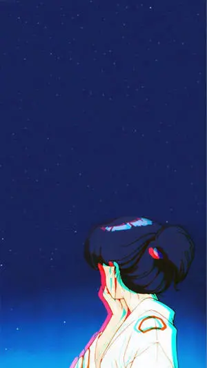 Woman In Kimono Retro Anime Aesthetic