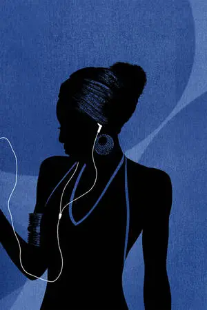 Woman Listening To Music iOS Default