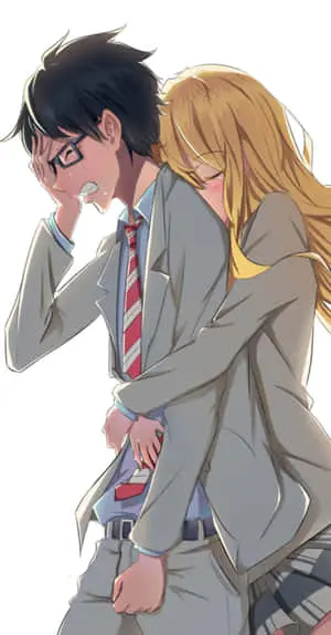 Your Lie In April Iphone Anime Couple Hug Pictures